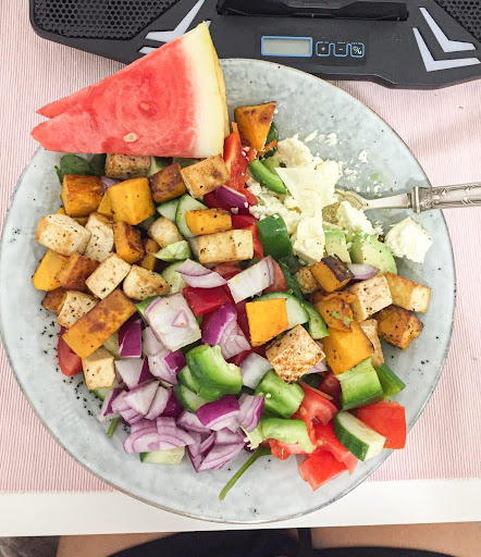 plate of healthy food without sugar for weight loss happy skinny